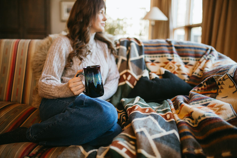 Santorini Treeline Heartprint Throw Blanket