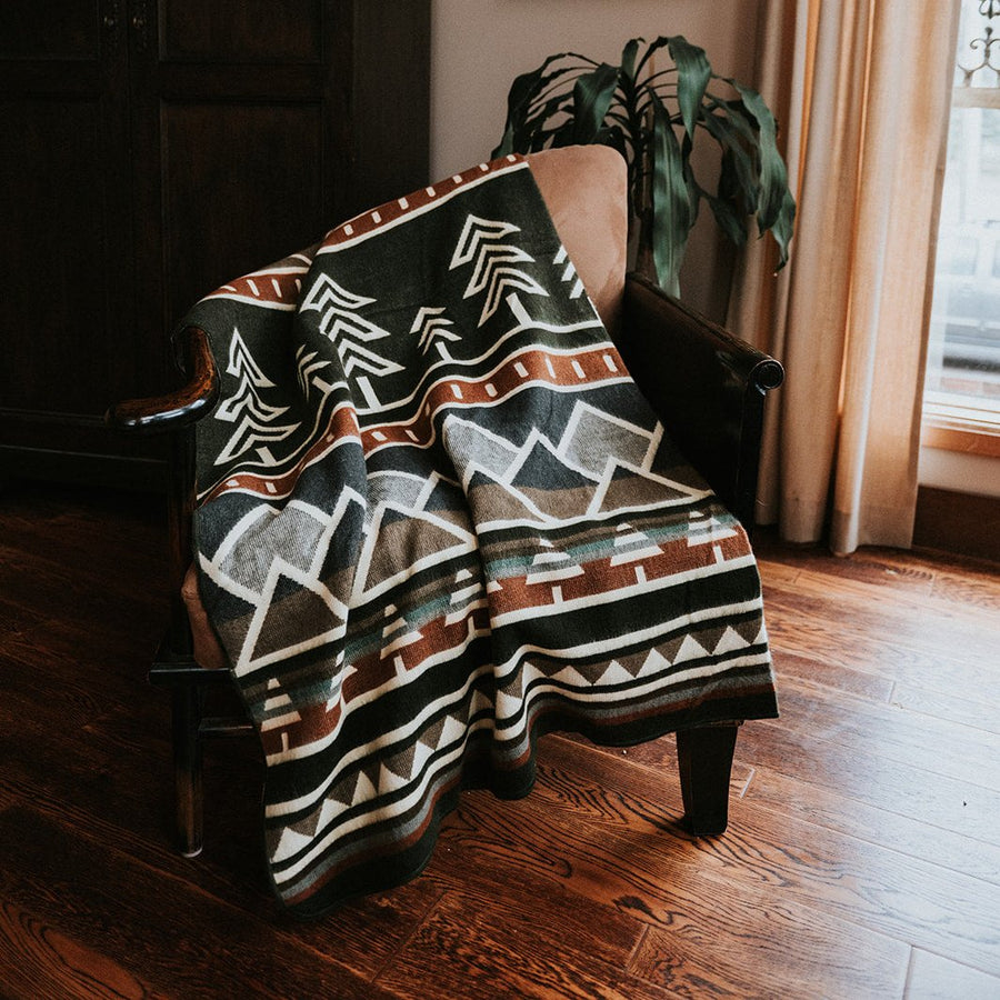 Santorini Treeline Heartprint Throw Blanket