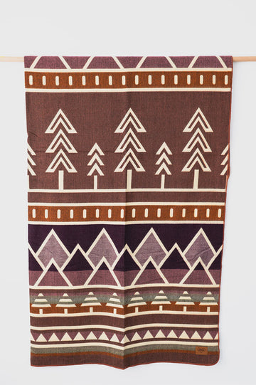 Alpenglow Treeline Heartprint Queen Blanket