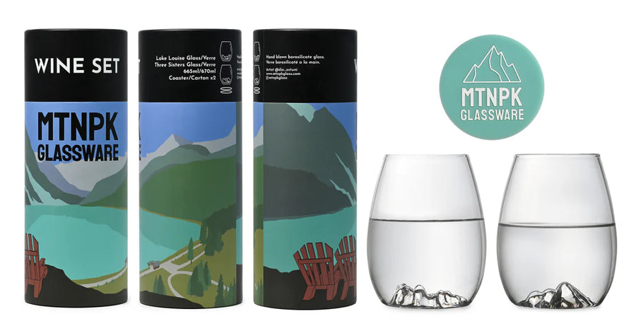 Three Sisters + Lake Louise MTNPK Wine Glass Set (2)