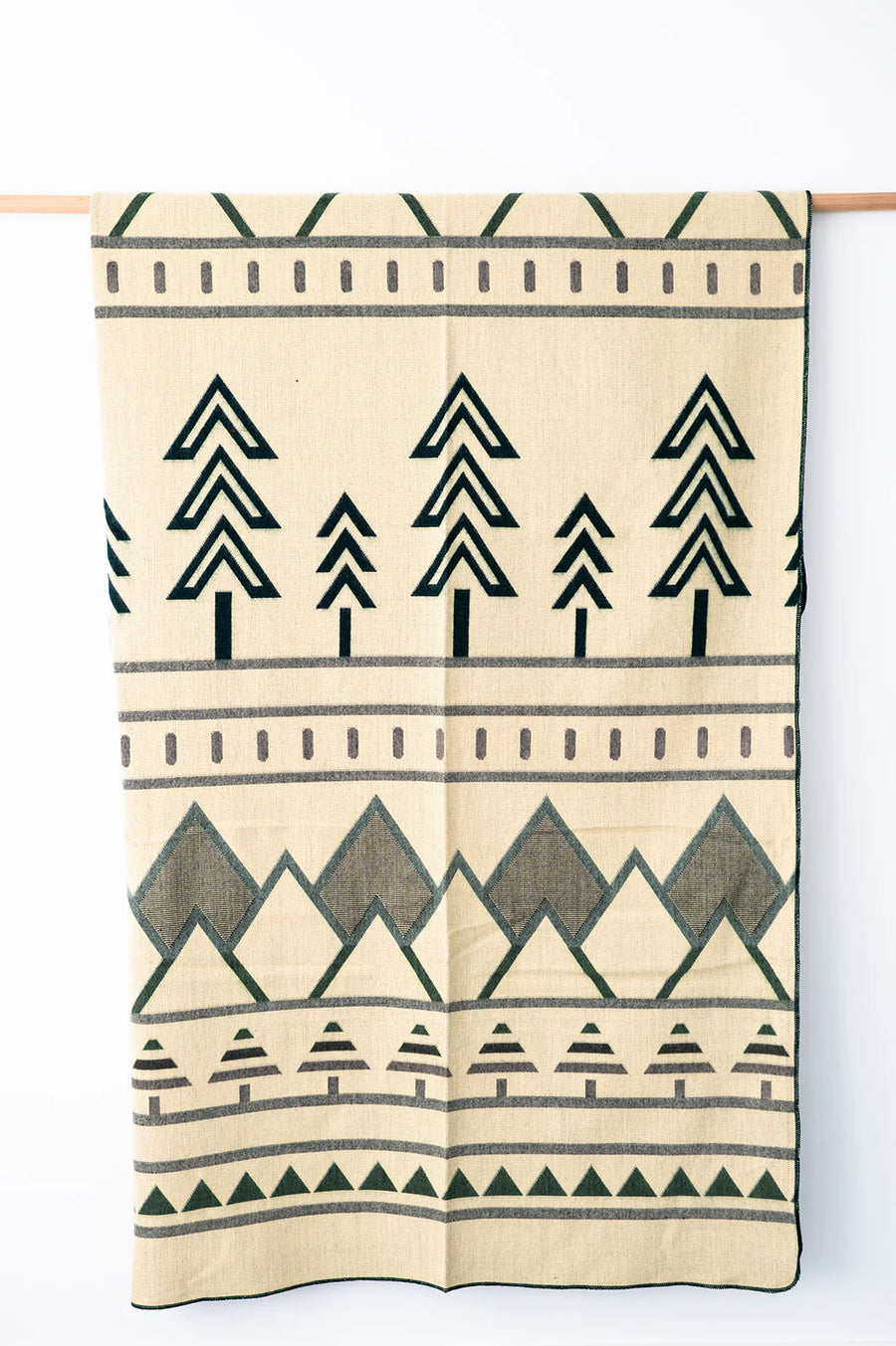 Balsam Fir Line Heartprint Queen Blanket