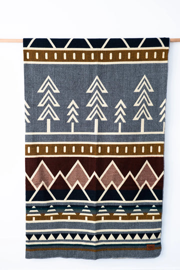 Subalpine Tree Line Heartprint Queen Blanket