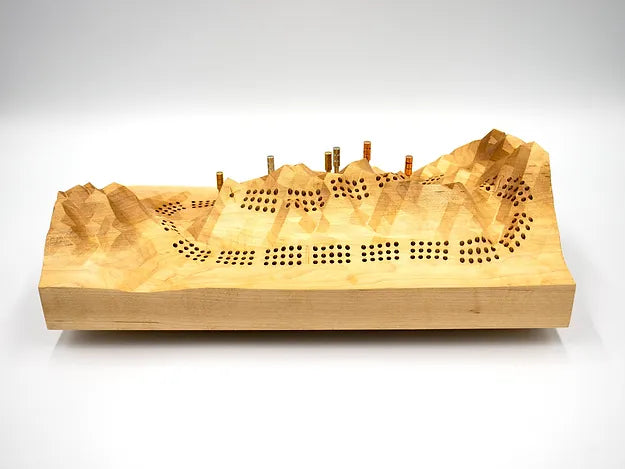 Ha Ling 3D Maple Cribbage Board