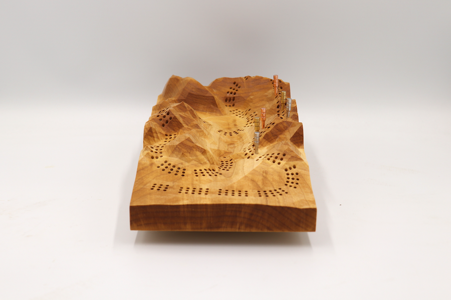 Lake Louise 3D Maple Cribbage Board