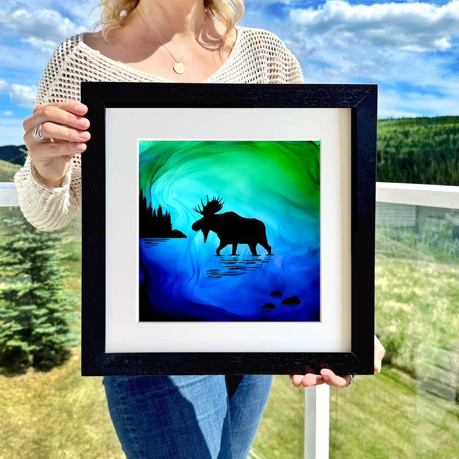 Moose in the Mist Shauna Liora FIRE Art Print