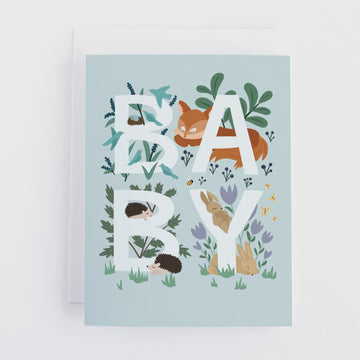 Woodland Animals New Baby Card