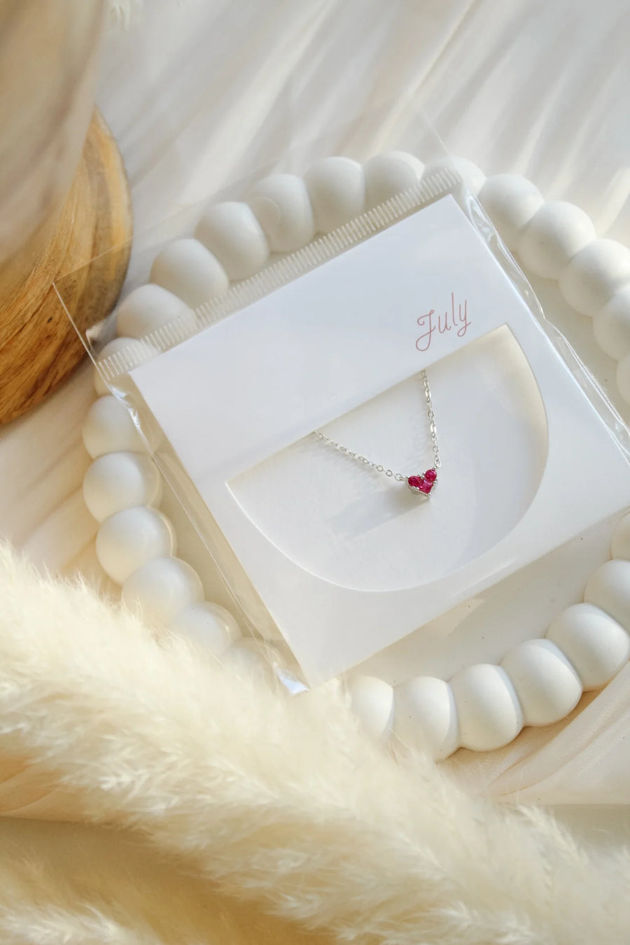 Reversible Heart Birthstone Necklace