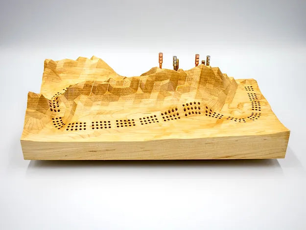 Rundle 3D Maple Cribbage Board