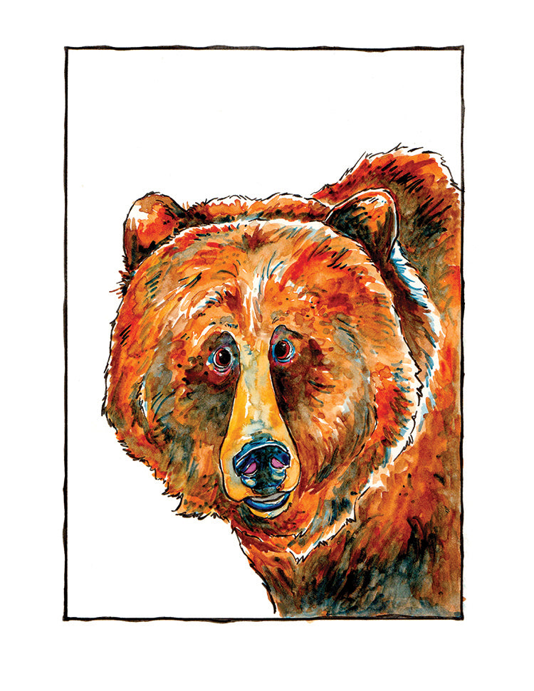 Hope Grizzly Bear Matted Art Print