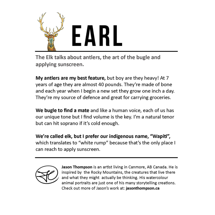 Earl Elk Matted Art Print