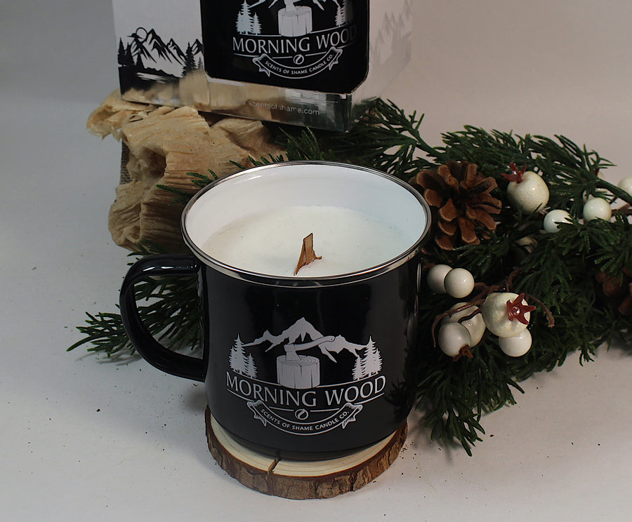 Morning Wood Camp Mug Candle