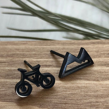 Mountain & Bike Earrings