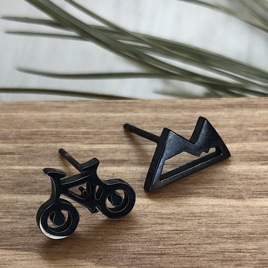Mountain & Bike Earrings