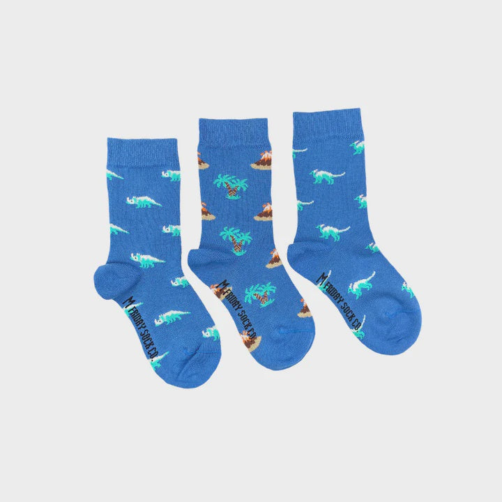 Dinosaur + Volcano Kids Socks