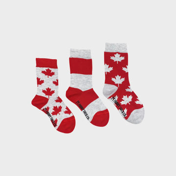 Maple Leaf Mismatched Kids Socks