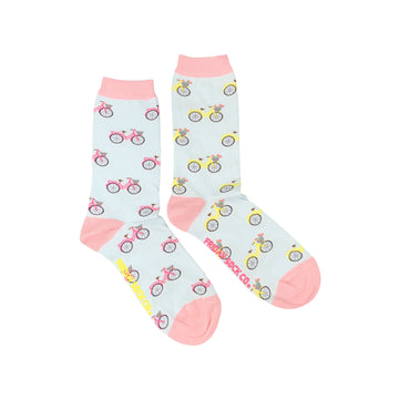 Women's Pink & Yellow Bicycle Socks