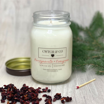 Pomegranate Evergreen CWTCH 12oz Soy Candle