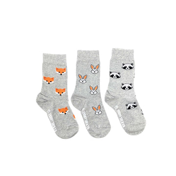 Forest Animal Mismatched Kids Socks