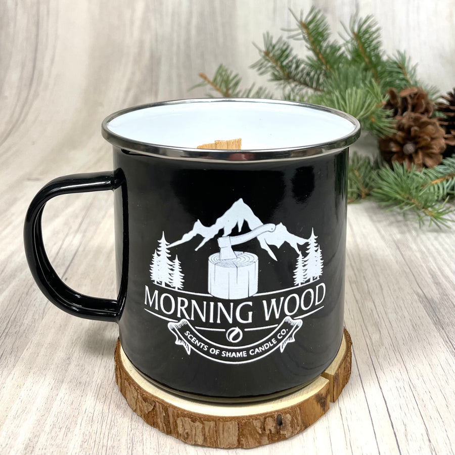 Morning Wood Camp Mug Candle