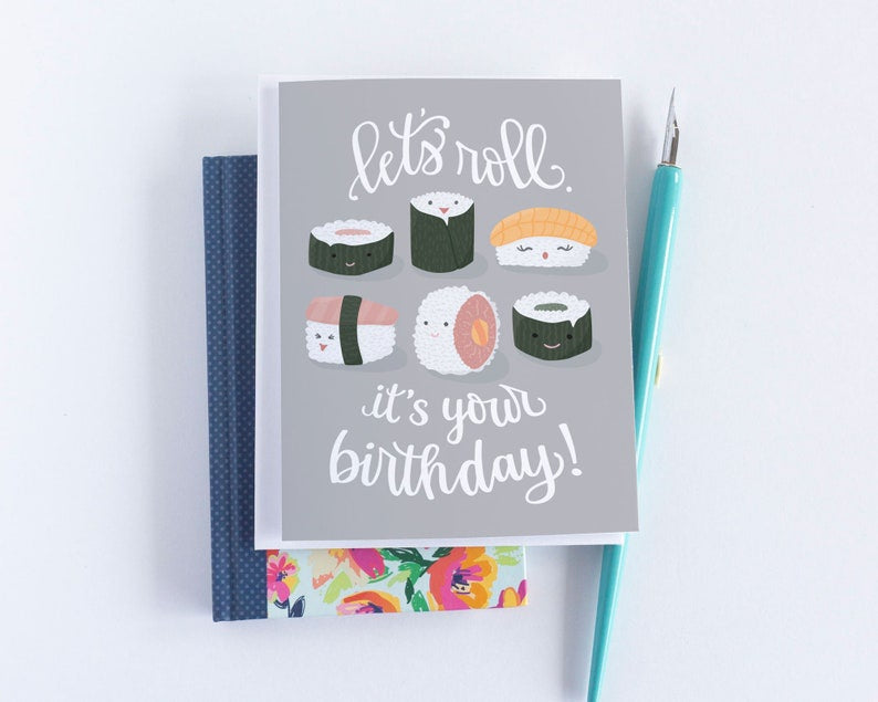 Let's Roll it's Your Birthday Sushi Card